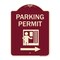 Signmission Parking Permit With Right ArrowHeavy-Gauge Aluminum Architectural Sign, 24" x 18", BU-1824-23401 A-DES-BU-1824-23401 - alternate 1